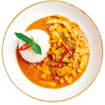 Über uns rotes thai curry